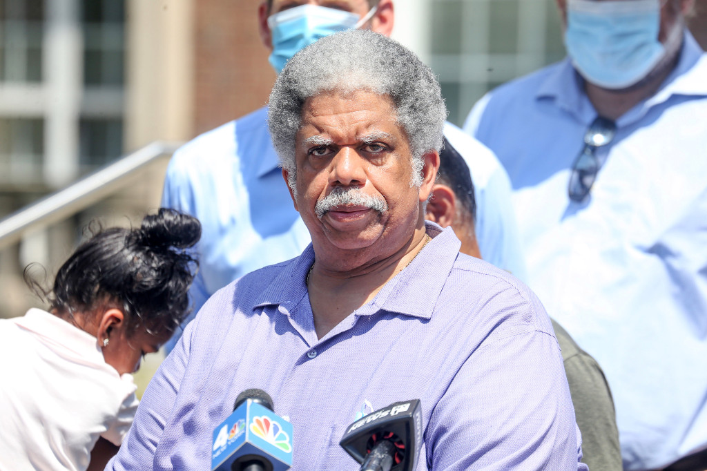 State Sen. Leroy Comrie at a press conference on August 11, 2020.