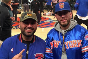 Anthony Donahue (left) and Elgin Swift at a Knicks game last season.