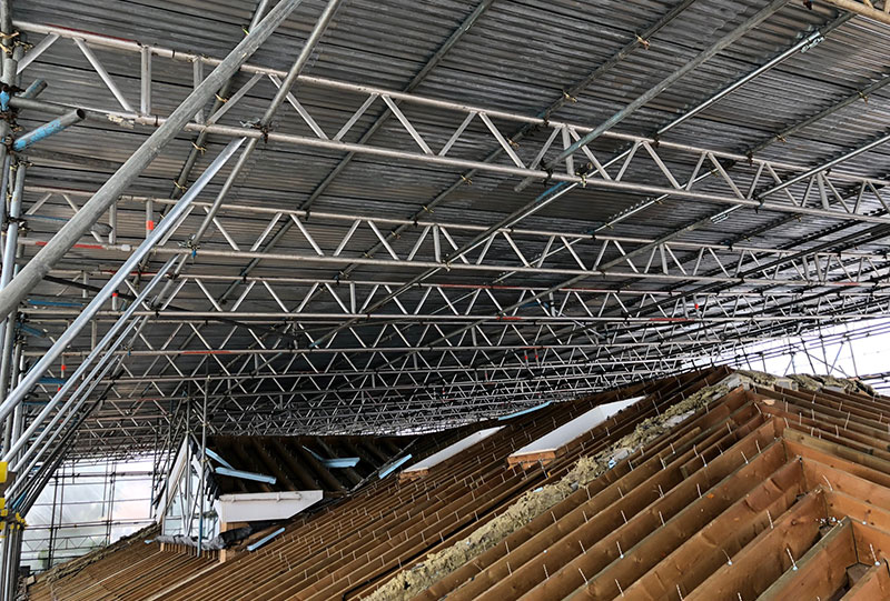 temporary roof scaffolding